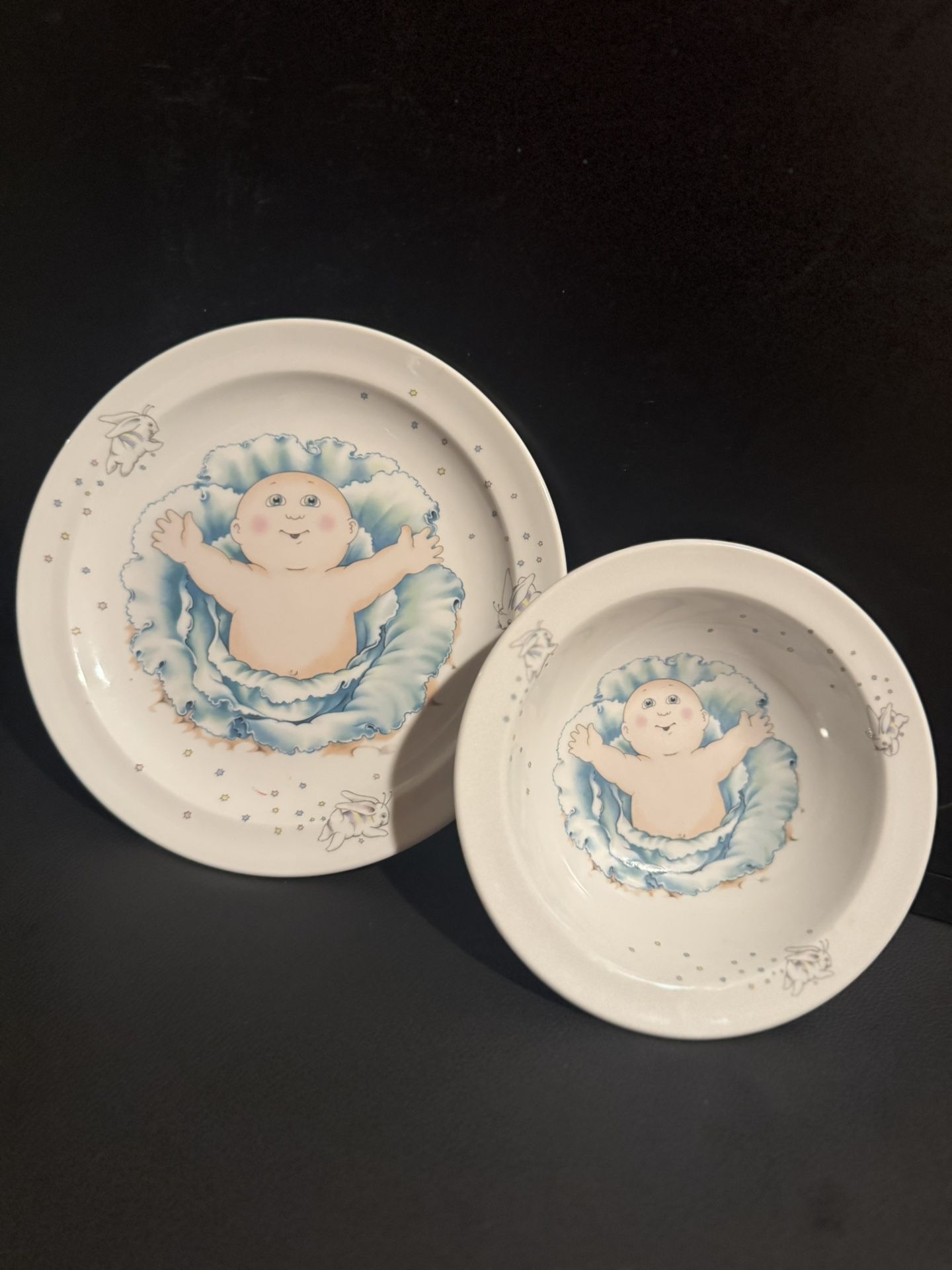 Original Cabbage Patch 1984 Cereal Bowl & Plate Set