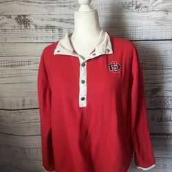 Women Red pullover SDSU sweater size large 