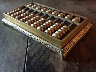 Vintage Brass Abacus, Miniature Abacus, Antique Brass Abacus, Brass Paperweight, Desk Top Toy, Unique Gifts
