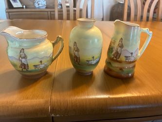 Vases and Creamer Antique