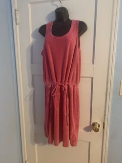Vintage Cacique 1970s Terrycloth Drawstring Dress! 