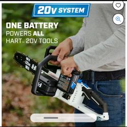 HART 20-Volt 12-Inch Cordless Chainsaw (1) 20- Volt 4.0Ah Lithium-lon Battery