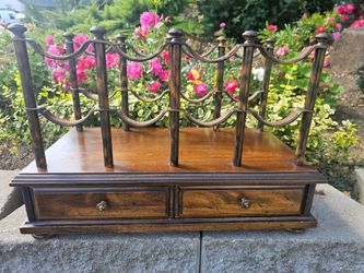 Brandt wood and metal wine rack with drawers
