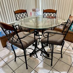 Pub Height Glass Table Seats 4