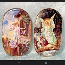 Guardian Angel Decorated plates. 1995