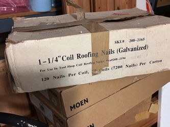 1-1/4" Galvanized Coil Roofing Nails 7200 Count