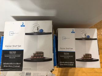 Mainstays Corner Shelf Set Black 2-Pack (x2 Boxes)