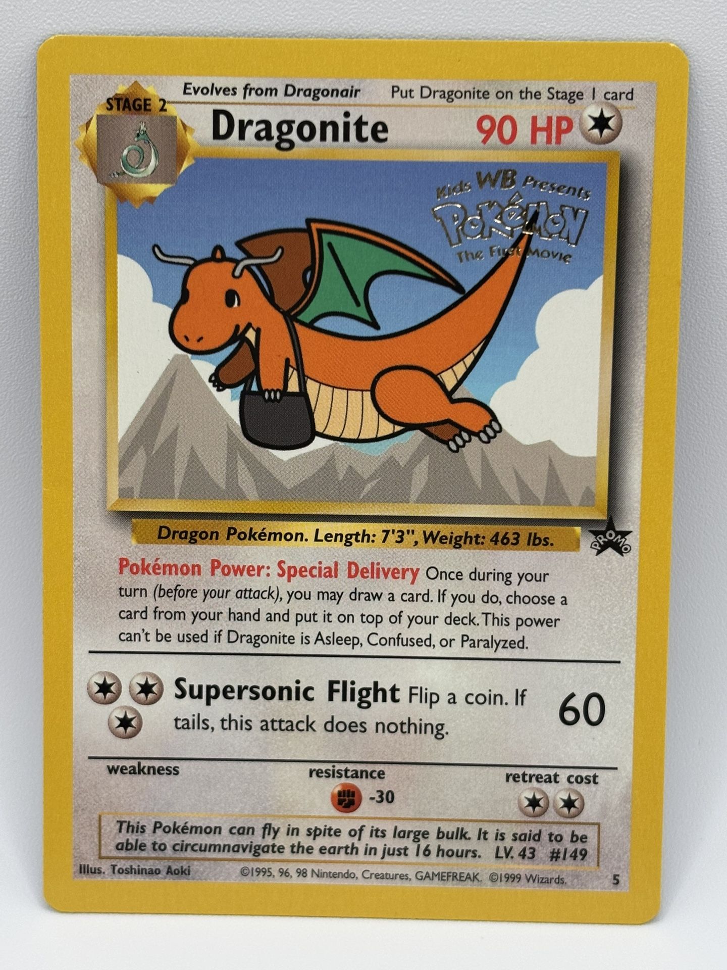 Dragonite Pokemon Card Black Star Promo WOTC
