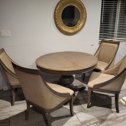 Round Wooden Table + Chairs