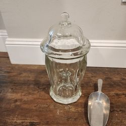 ANTIQUE  EARLY 20th Century Heavy Pontil Store Front Candy Jar Rare Glassware 12" Tall