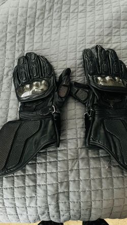 ICON Carbon Long Leather Motorcycle Gloves