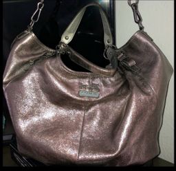 Coach Large Madison Leather Metallic Shoulder Bag
