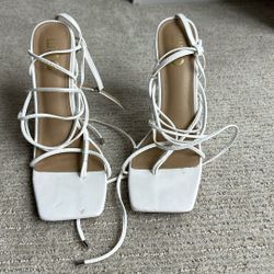 White Ego Official Strappy Heels