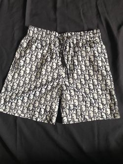 Christian Dior Oblique Motif Swim Shorts - White/Black