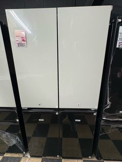 Samsung Bespoke Flex Refrigerator With Beverage Center In Charcoal And White Glass