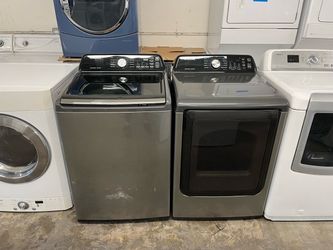 Used Samsung Washer and Gas Dryer Top Load Stainless Steel