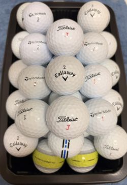 50 Golf Balls As Pictured Titleist , Taylormade, Callaway…. 