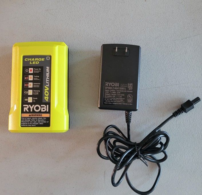 Ryobi 40V Lithium Charger + AC Power Adapter