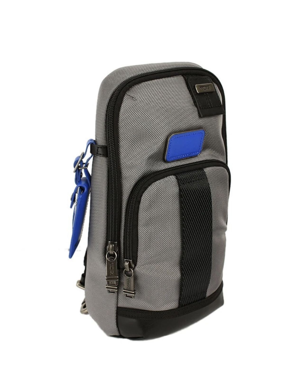 TUMI Gray Black FIFE Ballistic Nylon Slim Sling Backpack Bag NWT