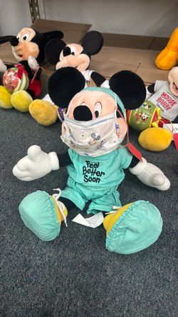 Disney Mickey Mouse Feel Better Soon Doctor Scrubs 14" Plush