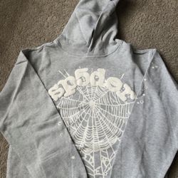 Grey OG Web Sp5der Hoodie 