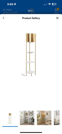 Corner Floor Lamp 3 Tier Shelf