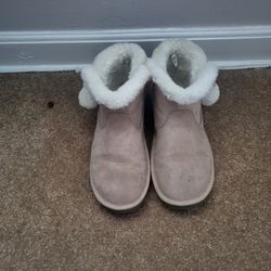 Arizona Jean Co. Faux Suede Boots with Faux Fur Top Memory Foam Women's Size 6.5