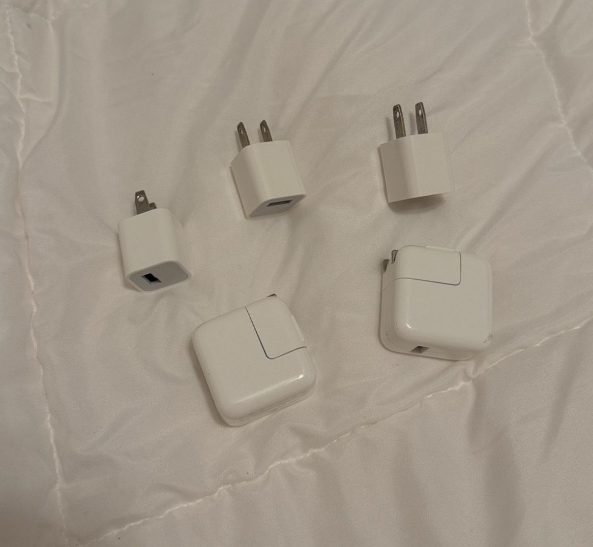 Set Of 5 Apple USB White Power Adapters