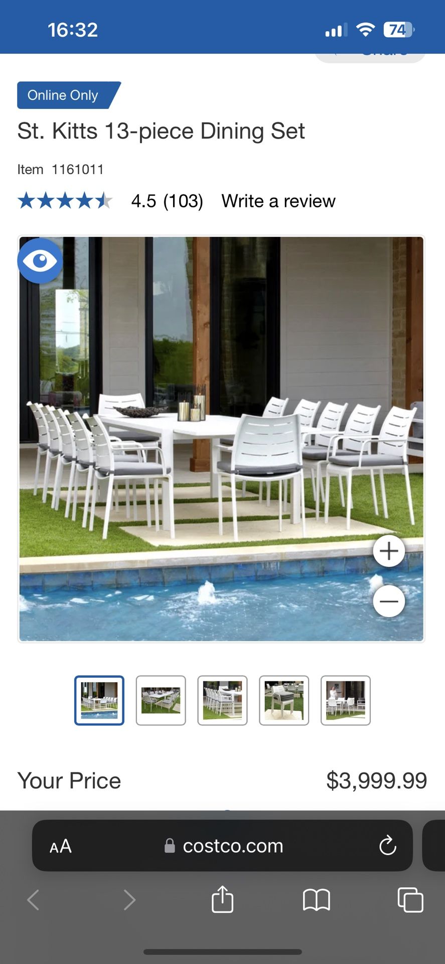 St. Kitts 13-piece Dining Set - White