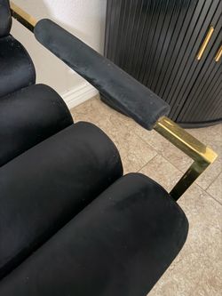 Velvet black and gold chairs