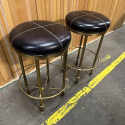 Antique Stools,  24” High, 14” Diameter, Good Condition