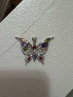 Multi gemstones and cubic zirconia pendant