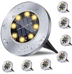 Solar Ground Lights, Waterproof Solar Garden Lights, Upgraded Outdoor Garden Waterproof Bright in-Ground Lights, Landscape Lights for Pathway,Yard,Dec