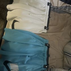 Nike sweatpants 2 pairs white and blue small mens