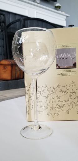 Heather Set of 4 Clear Balloons/Glasses Lenox 15 oz.