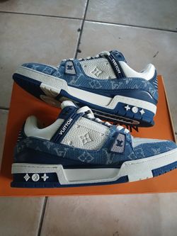 Louis Vuitton LV Trainer Monogram Denim - [size 8.5] - Includes Box & Dust Bags