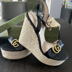 Gucci Leather Plataform Espadrille Size 8