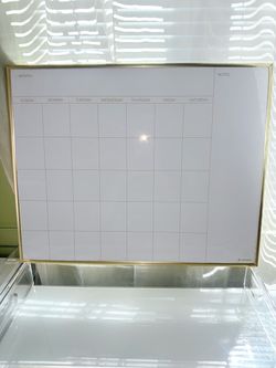 U Brands Gold Metal Frame Magnetic Dry Erase Calendar Board