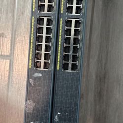 Two Cisco Catalyst 2960 24-Port Switches