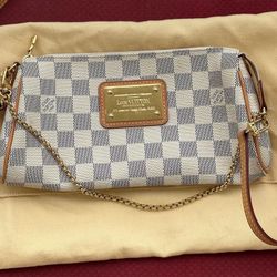 Authentic Louis Vuitton Pochette Eva White Damier Azur Canvas Crossbody Bag  for Sale in West Hollywood, CA - OfferUp