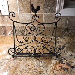 Metal Rooster Cookbook Or iPad/tablet Holder