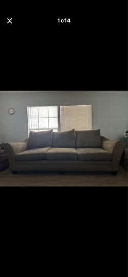 Large grey couch.