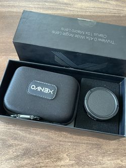 New Pro Lens Kit for iPhone and Android, Macro and Wide Angle Lens with LED Light and Travel Case Black