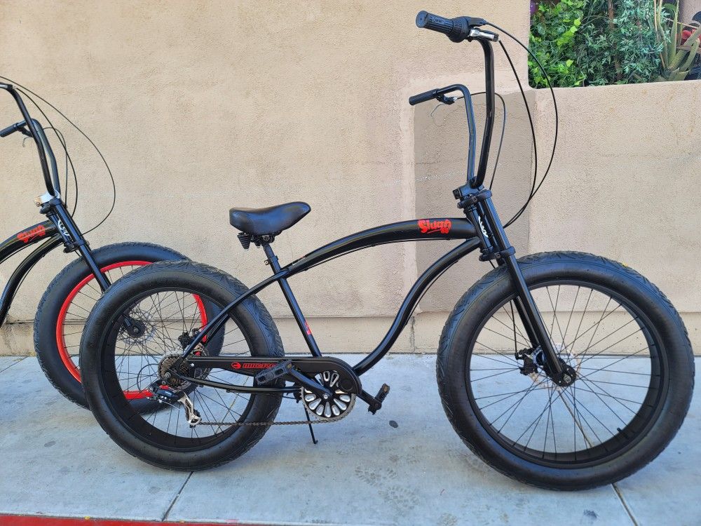 2 Bike Micargi Slugo Ss, Mens & Women, 7 Speed, Fat Tire 26×4,like New, $$$900 For Both
