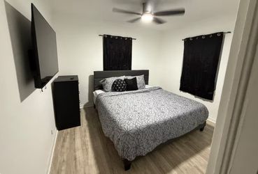 King bed frame, Mattress and dresser