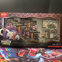 Paldean Fates Great Tusk ex & Iron Treads ex Premium Collection Pokemon