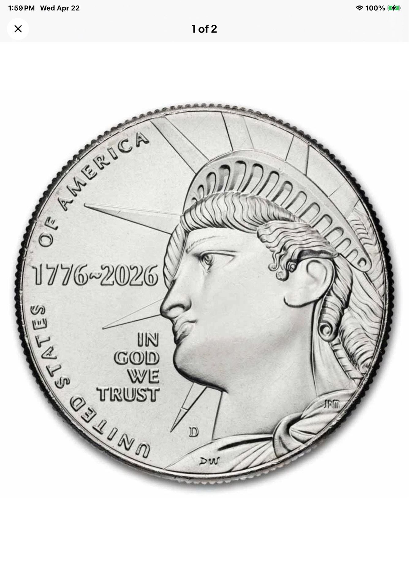 1(contact info removed) Enduring Liberty half dollar. Uncirculated. Minted for one year only 2026