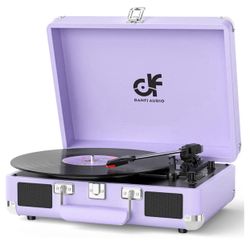 *NEW* Bluetooth Vintage Record Player Suitcase Turntable, Purple – $56