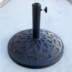 $30 (New) Patio umbrella base 19” round stand outdoor garden market, weight 30lbs