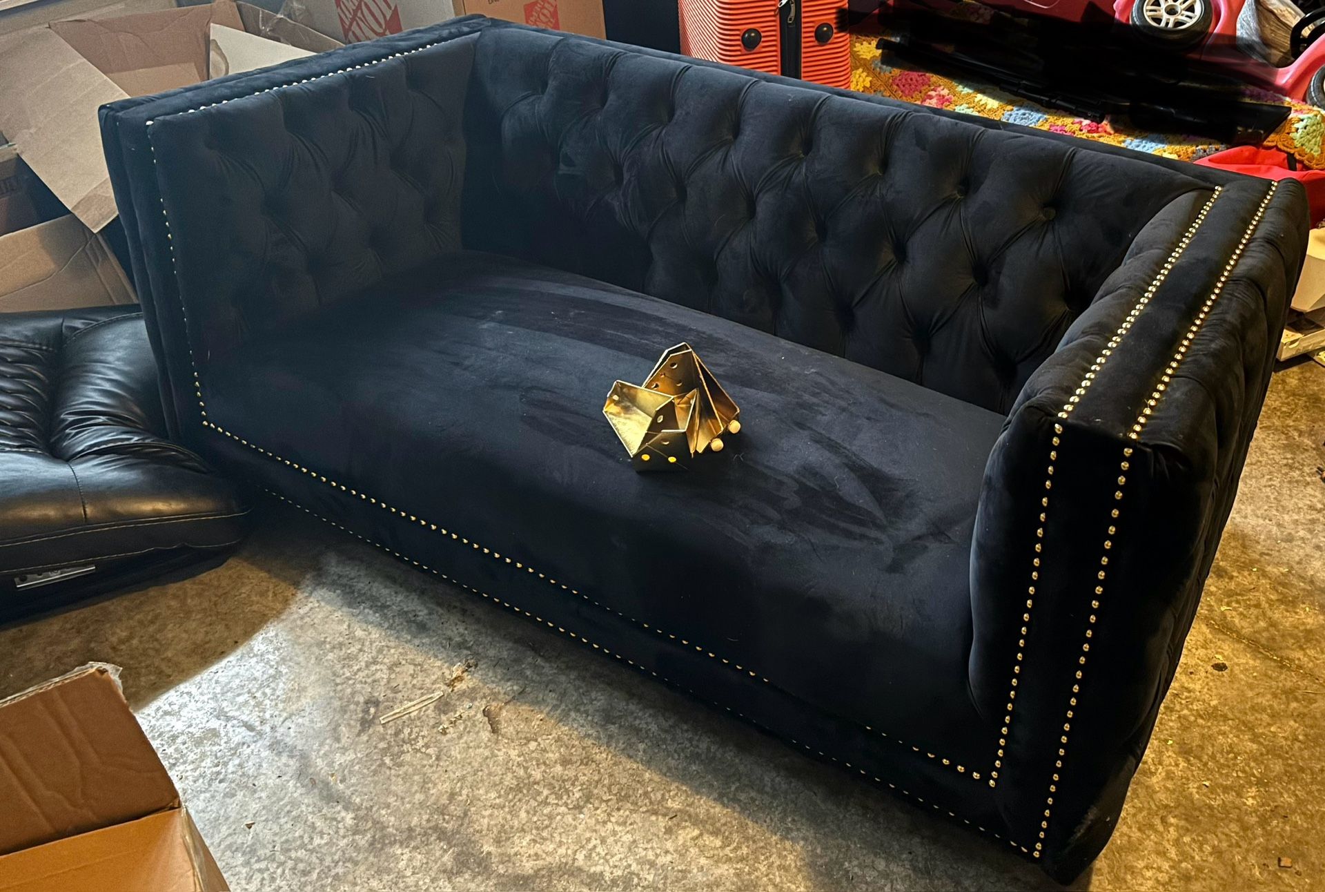 Black Button Loveseat